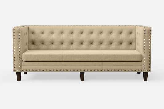 Rovigo 3 Seater Sofa Beige Linen Fabric