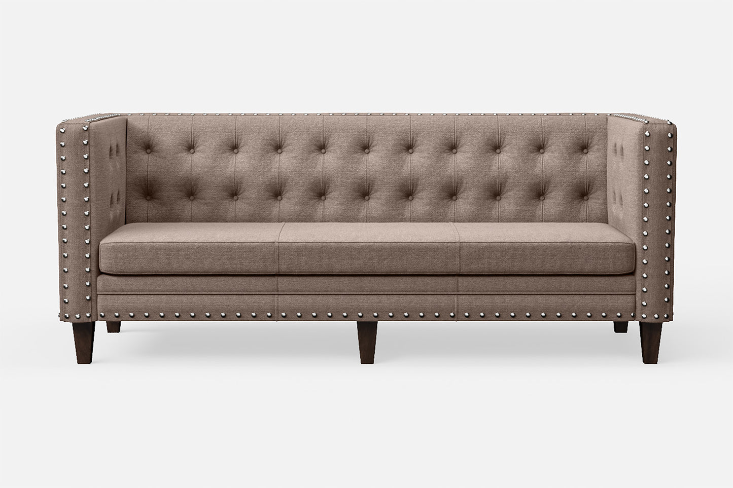 Rovigo 3 Seater Sofa Caramel Linen Fabric