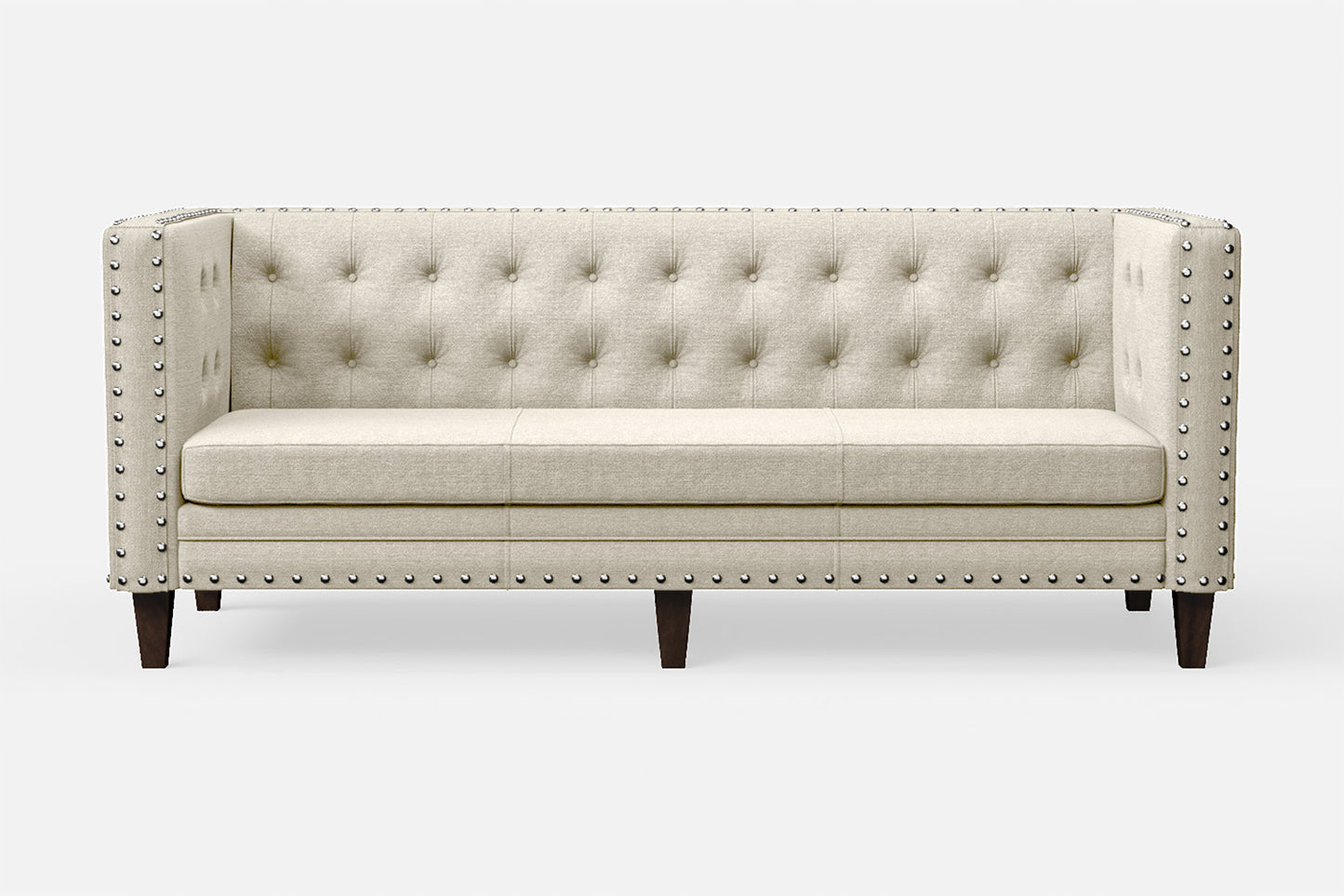 Rovigo 3 Seater Sofa Cream Linen Fabric