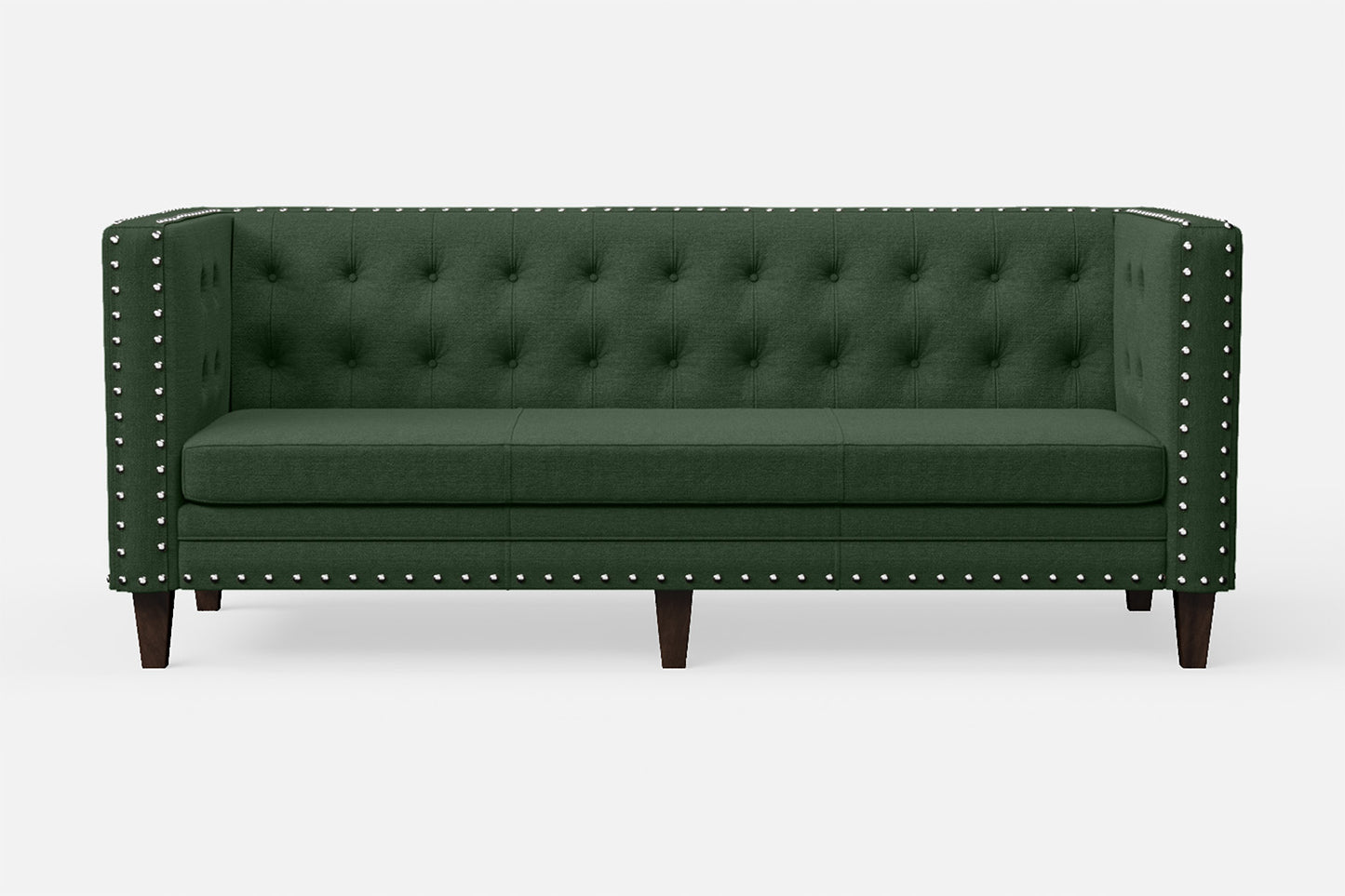 Rovigo 3 Seater Sofa Forest Green Linen Fabric