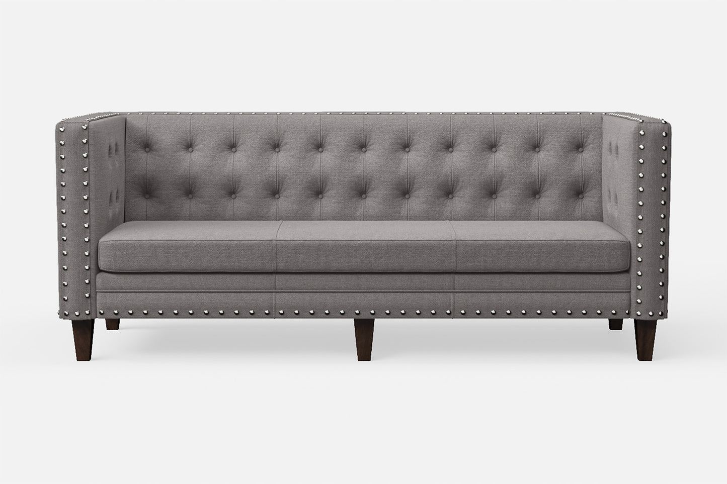 Rovigo 3 Seater Sofa Grey Linen Fabric