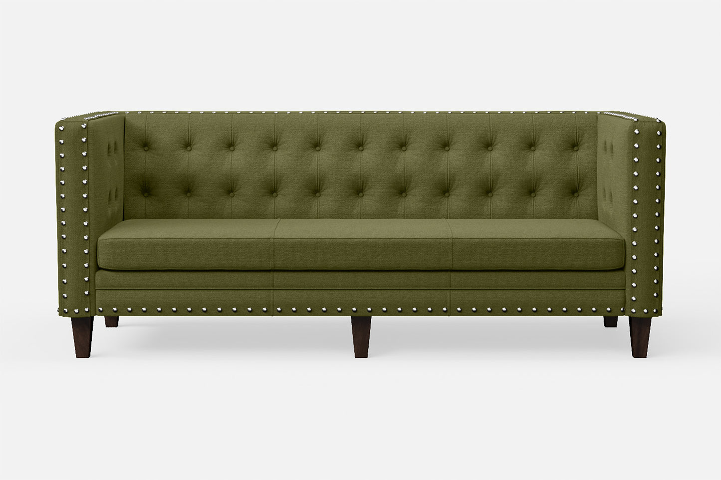 Rovigo 3 Seater Sofa Olive Linen Fabric