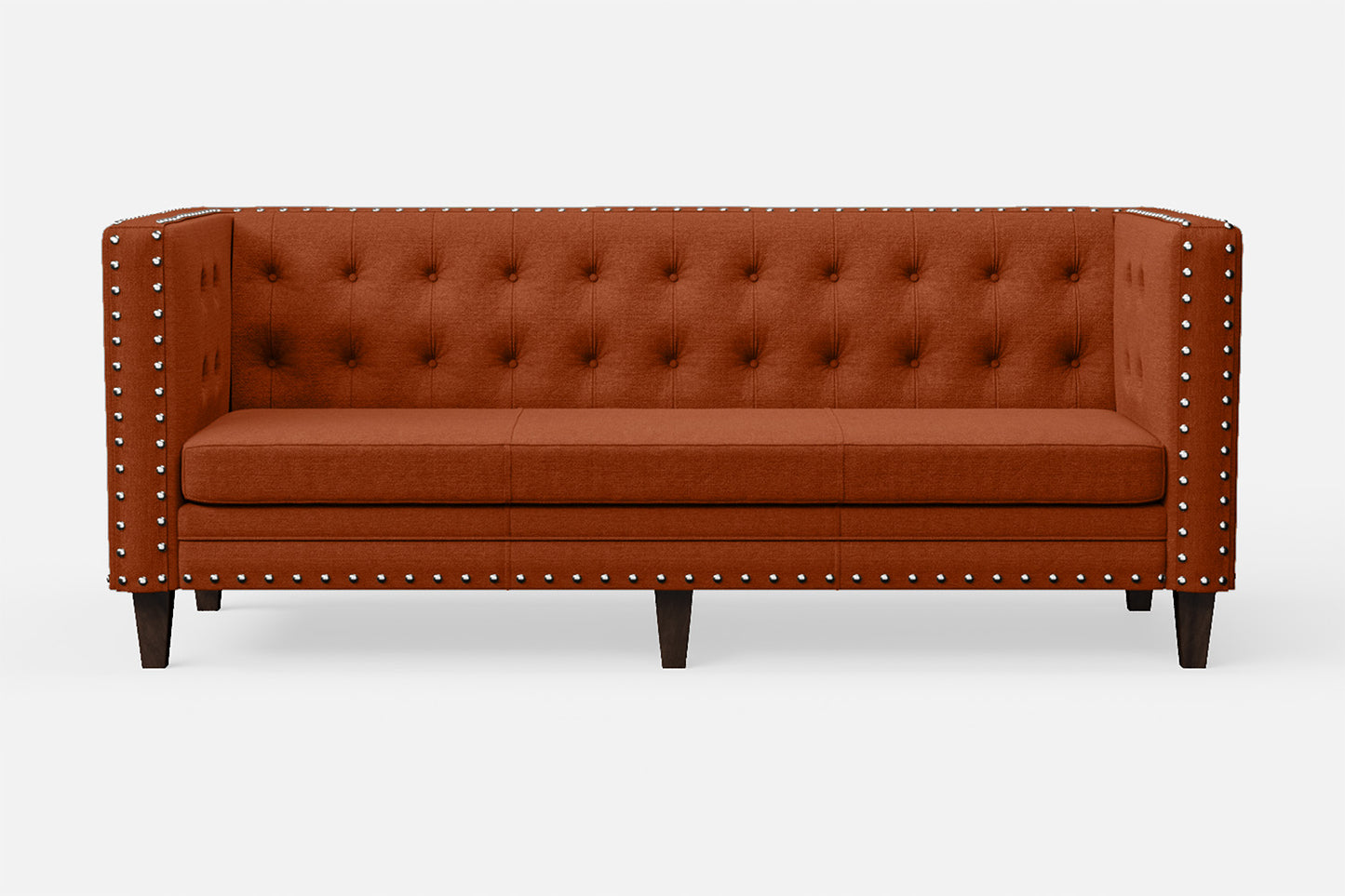 Rovigo 3 Seater Sofa Orange Linen Fabric