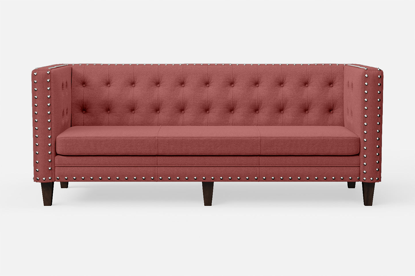 Rovigo 3 Seater Sofa Rose Pink Linen Fabric