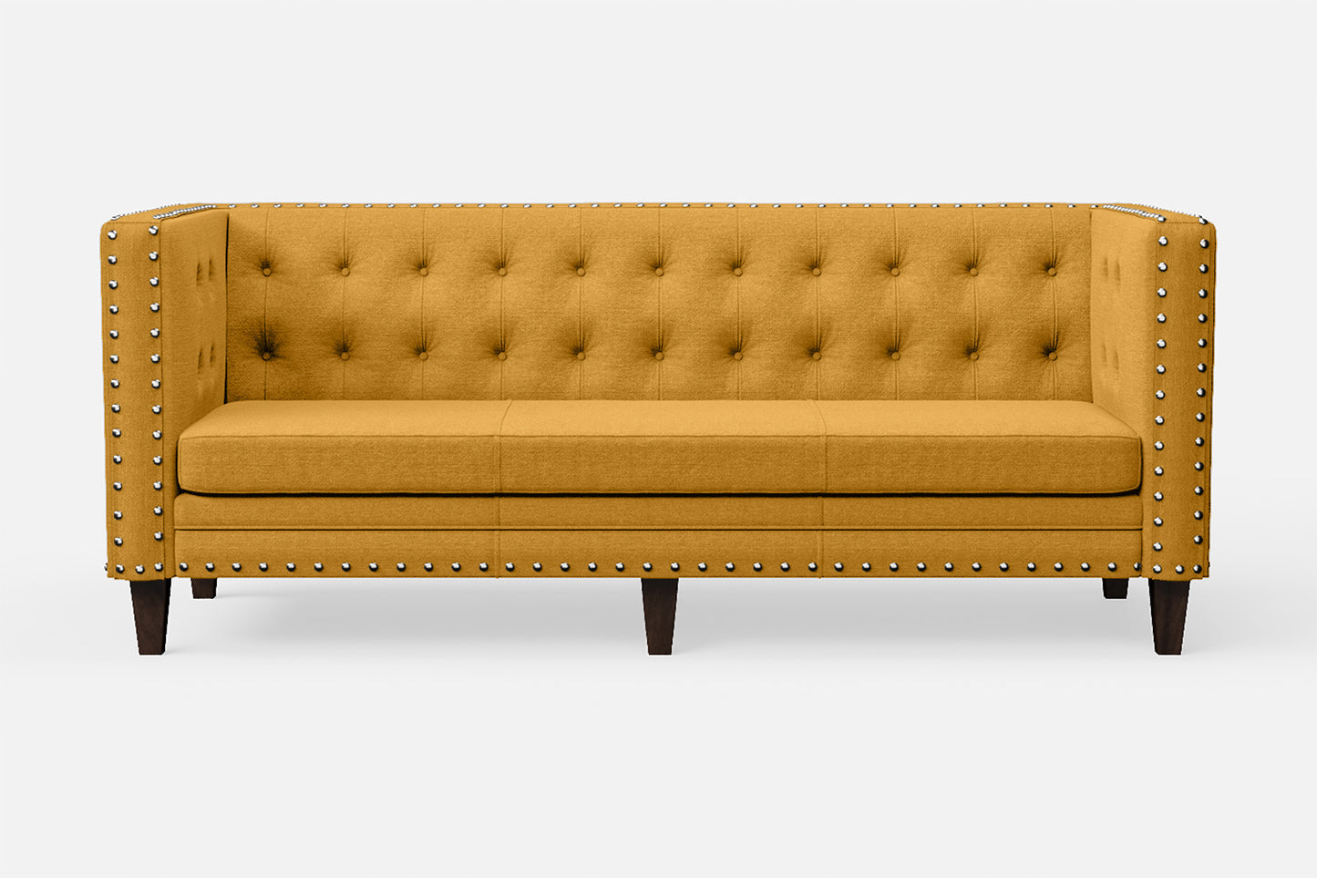 Rovigo 3 Seater Sofa Yellow Linen Fabric