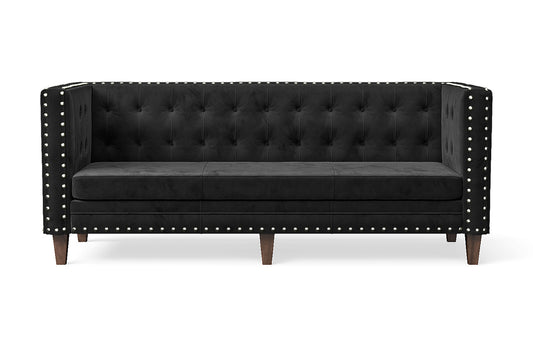 Rovigo 3 Seater Sofa Black Velvet