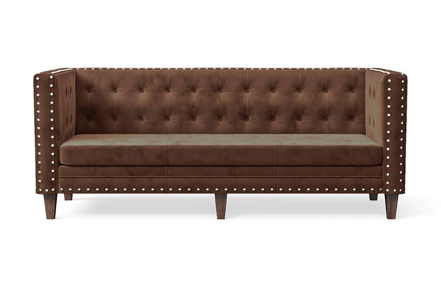 Rovigo 3 Seater Sofa Coffee Brown Velvet