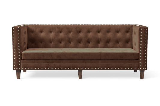 Rovigo 3 Seater Sofa Coffee Brown Velvet