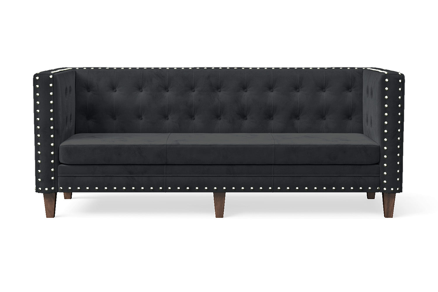 Rovigo 3 Seater Sofa Dark Grey Velvet