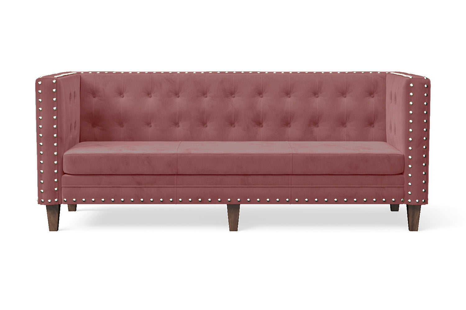 Rovigo 3 Seater Sofa Pink Velvet