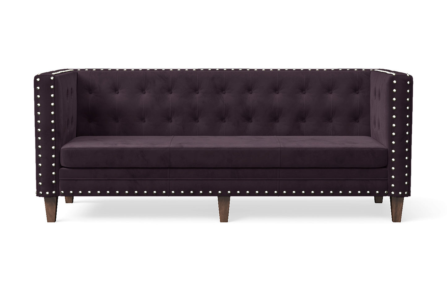 Rovigo 3 Seater Sofa Purple Velvet