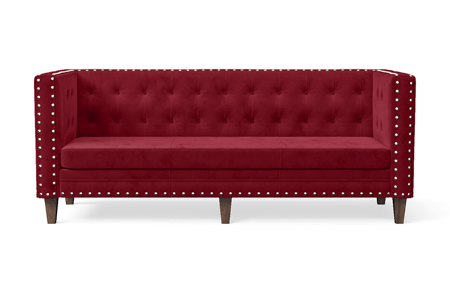 Rovigo 3 Seater Sofa Red Velvet