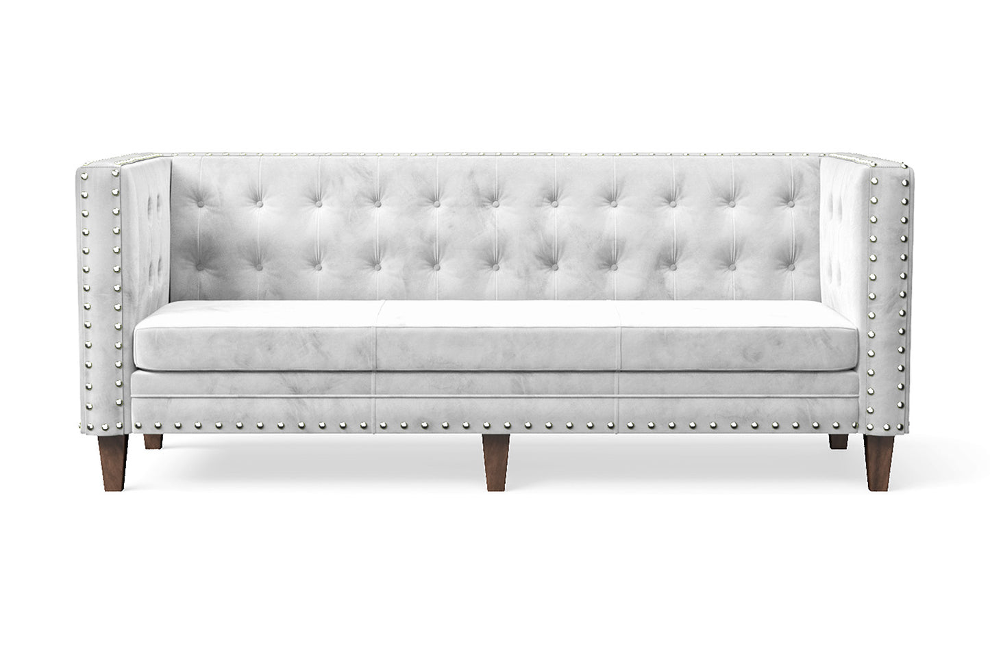 Rovigo 3 Seater Sofa White Velvet