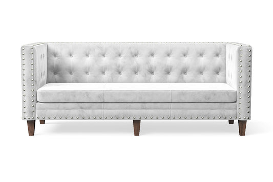 Rovigo 3 Seater Sofa White Velvet