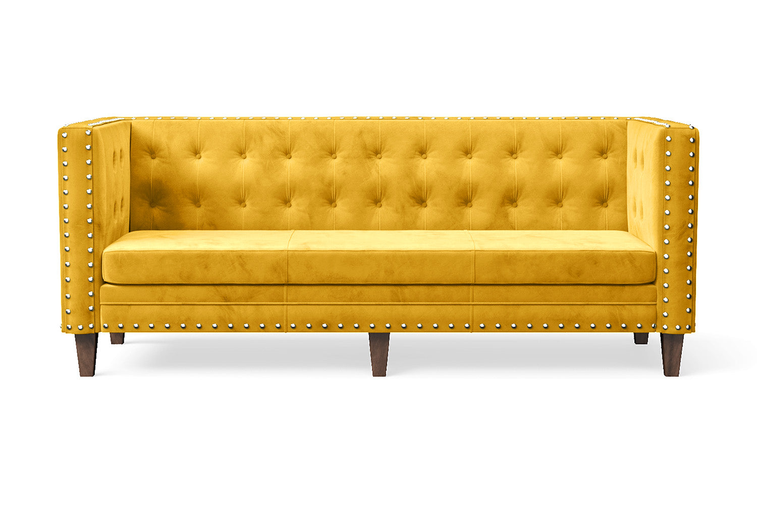 Rovigo 3 Seater Sofa Yellow Velvet