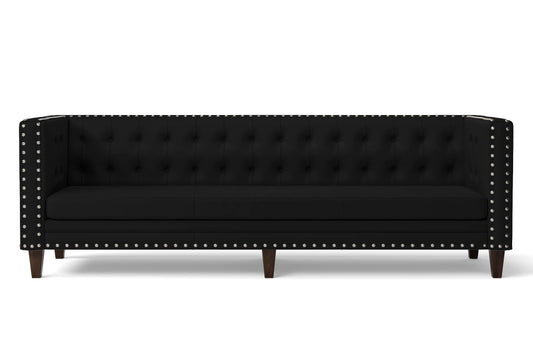 Rovigo 4 Seater Sofa Black Leather