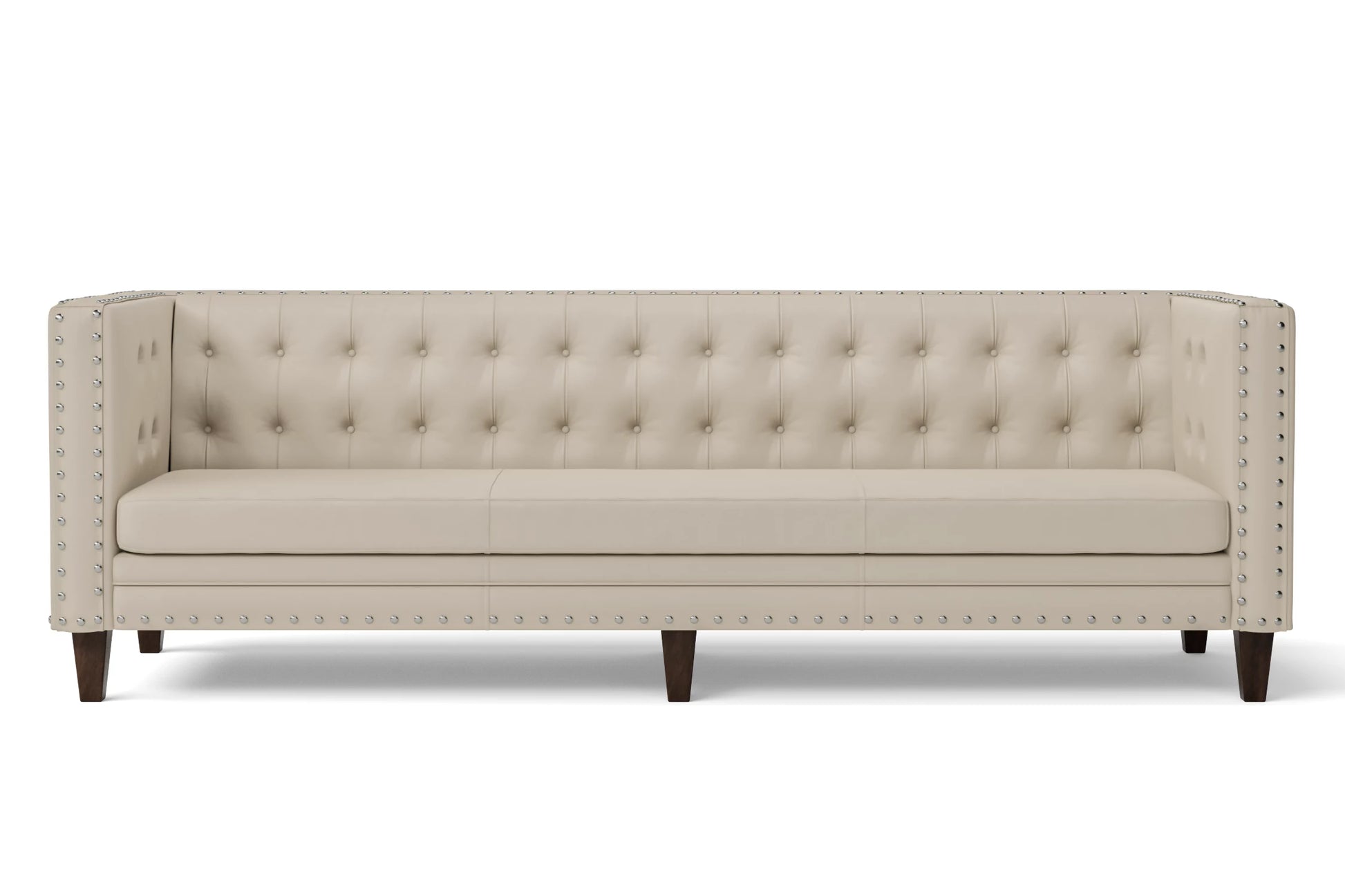 Rovigo 4 Seater Sofa Cream Leather