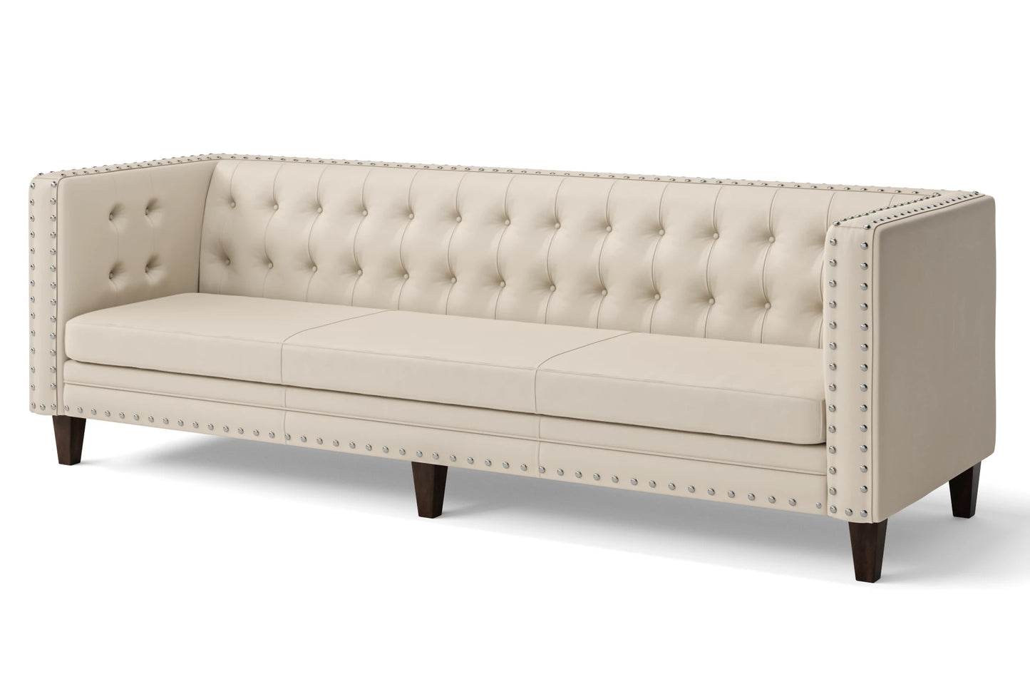 Rovigo 4 Seater Sofa Cream Leather