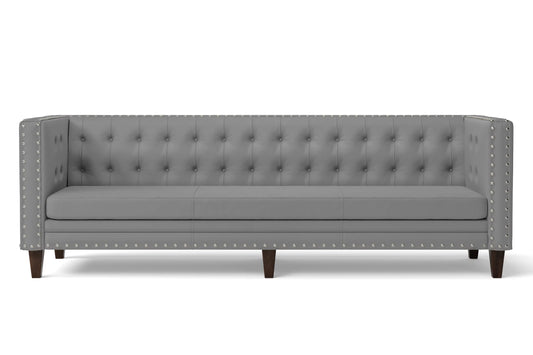 Rovigo 4 Seater Sofa Grey Leather