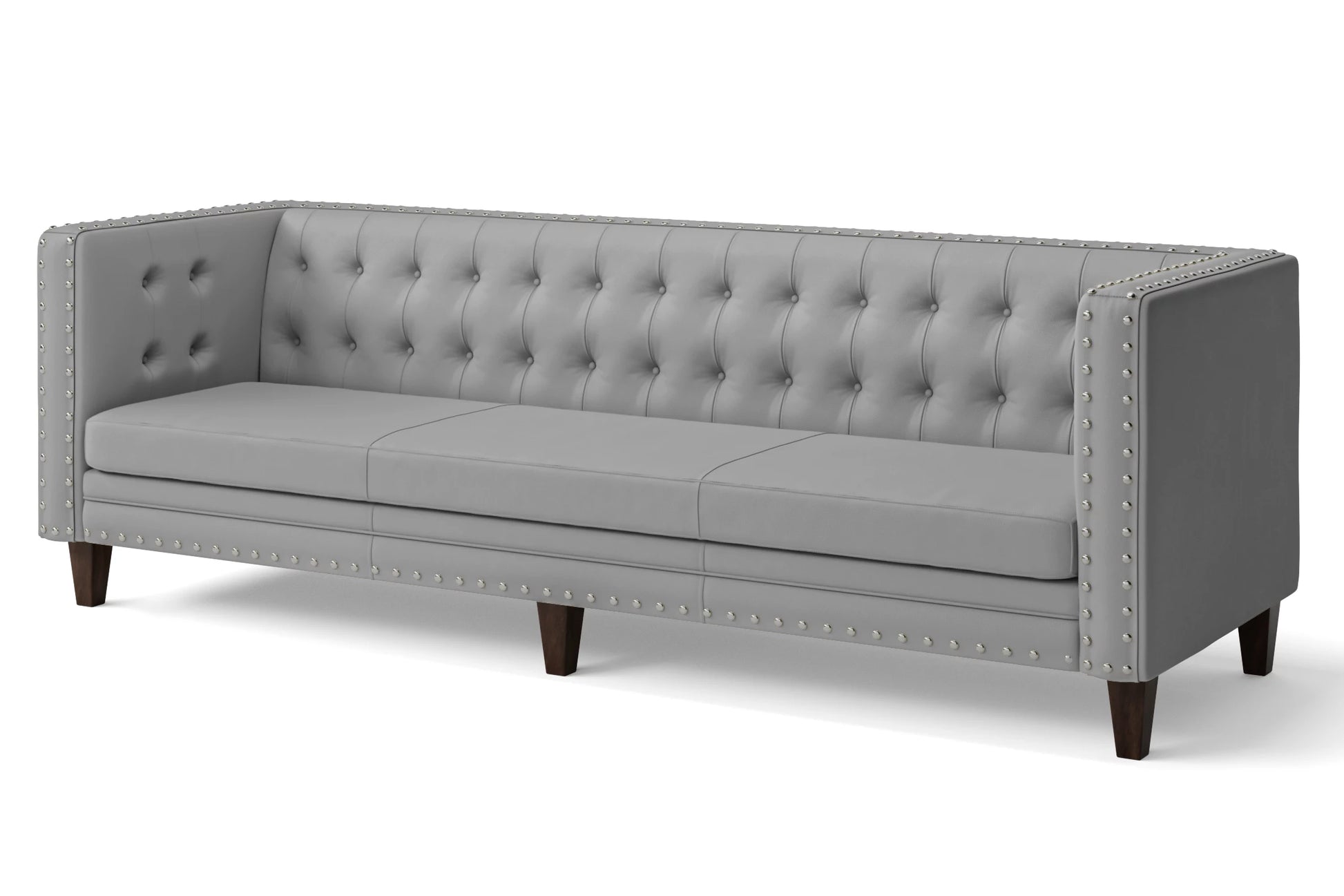 Rovigo 4 Seater Sofa Grey Leather