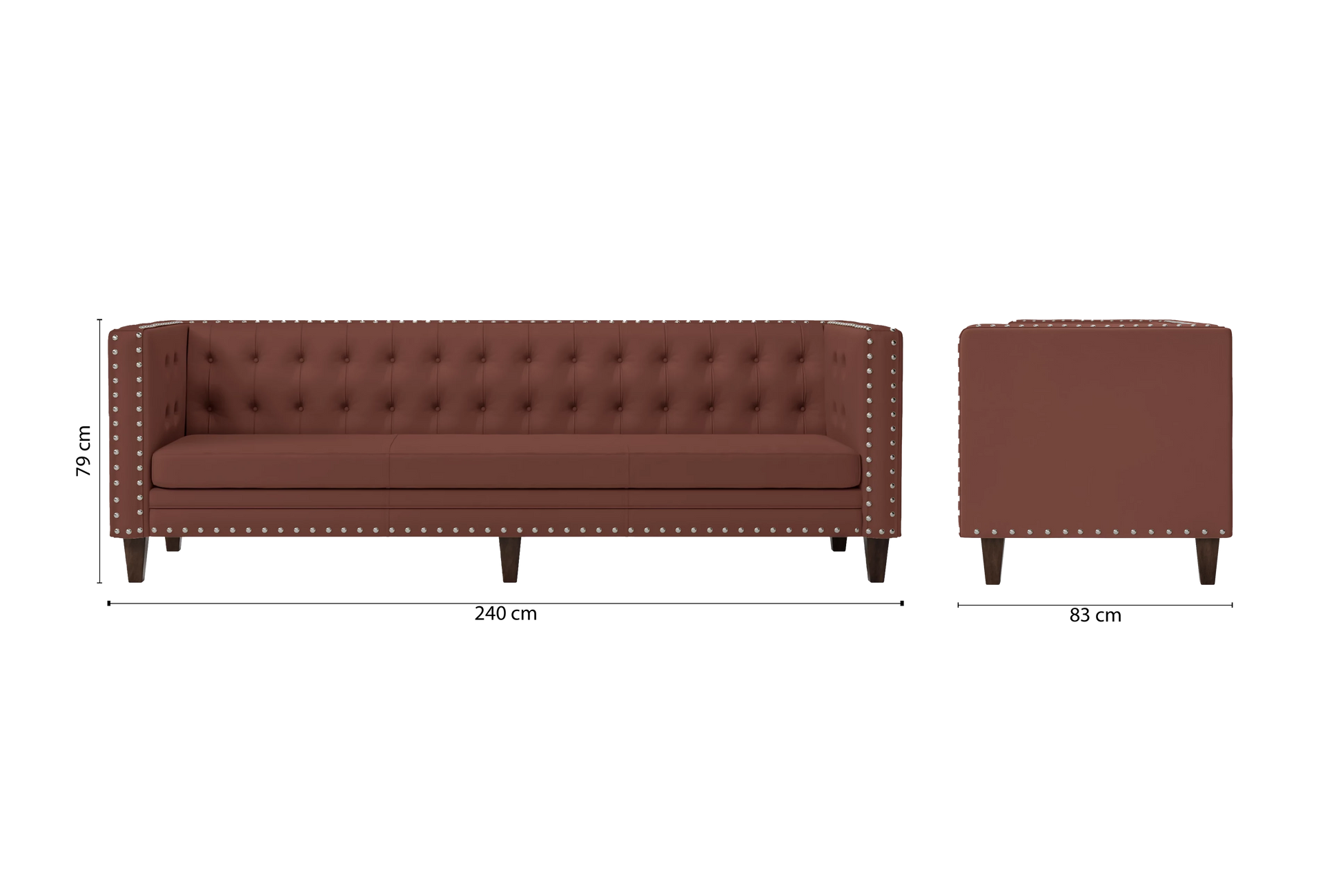 Rovigo 4 Seater Sofa Mauve Leather