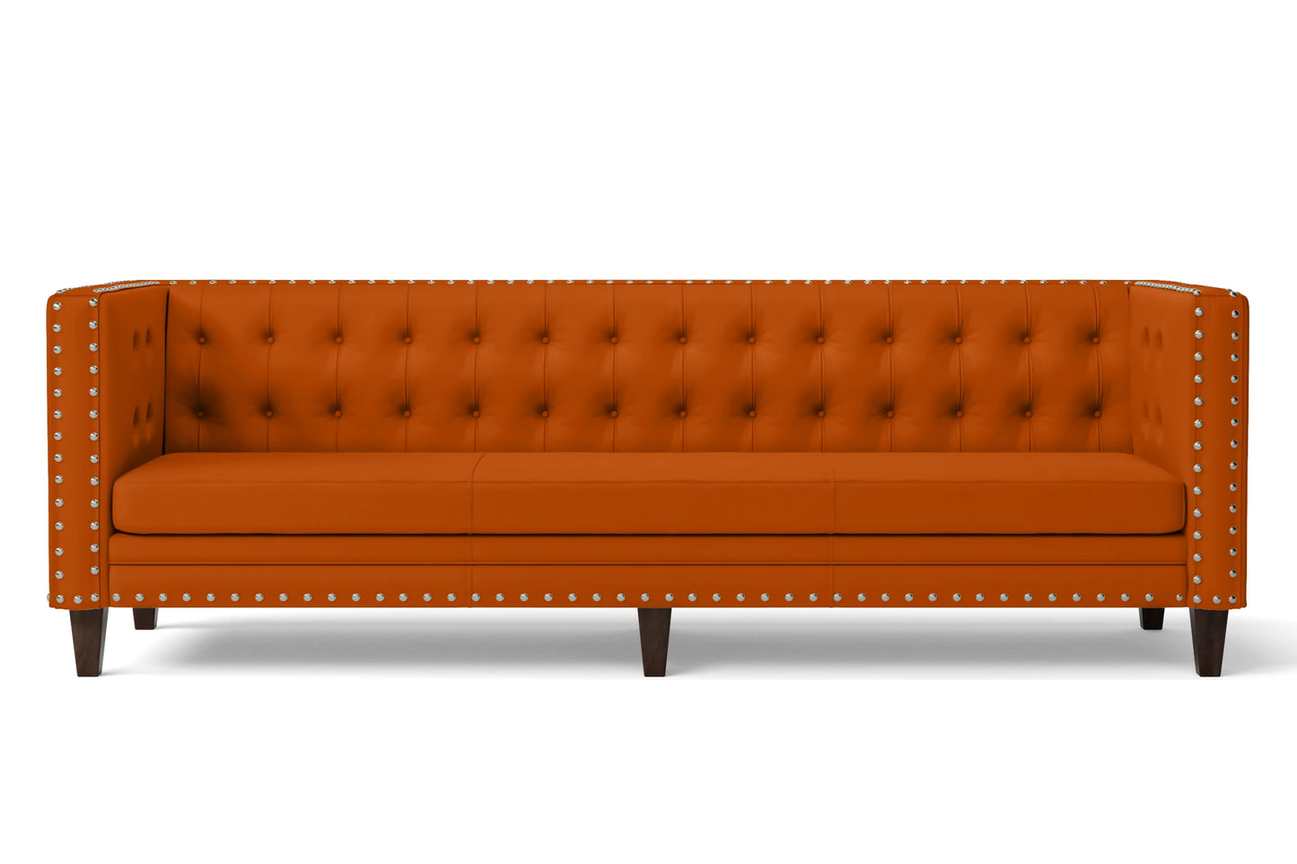 Rovigo 4 Seater Sofa Orange Leather