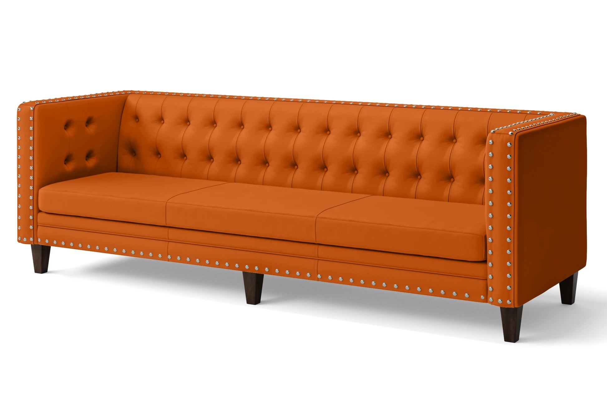 Rovigo 4 Seater Sofa Orange Leather