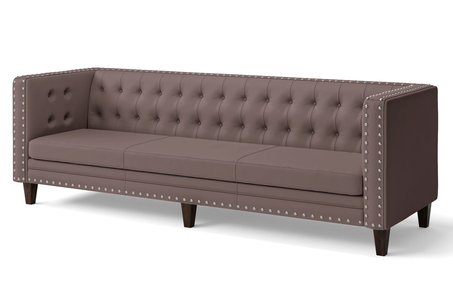 Rovigo 4 Seater Sofa Rose Taupe Leather