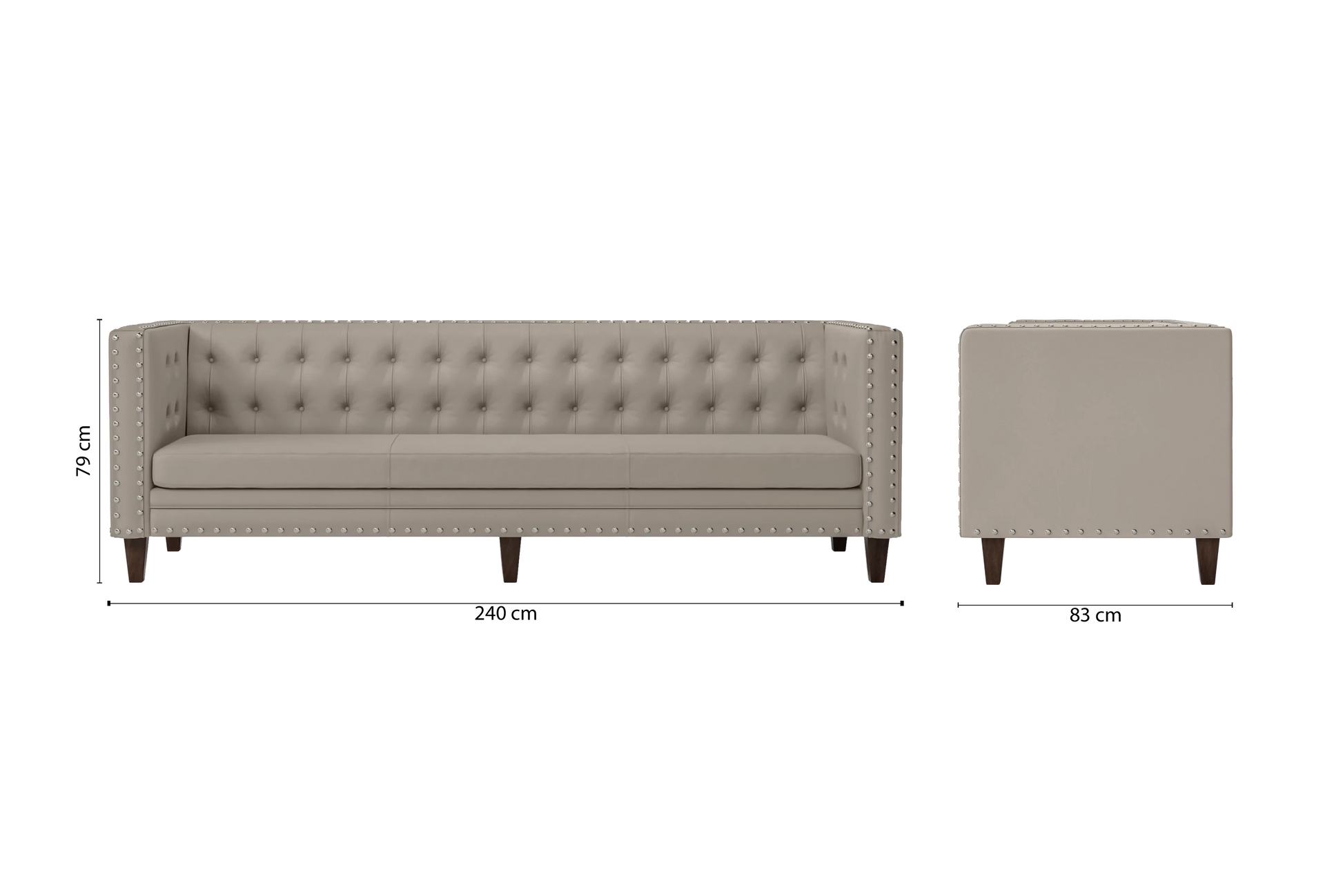 Rovigo 4 Seater Sofa Sand Leather