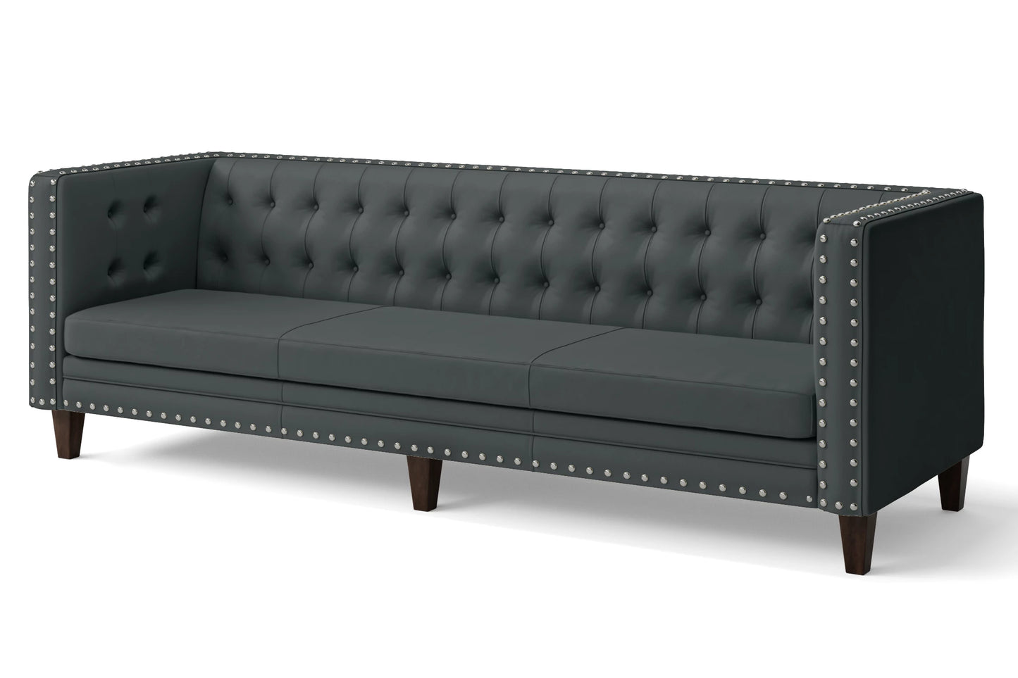 Rovigo 4 Seater Sofa Slate Leather