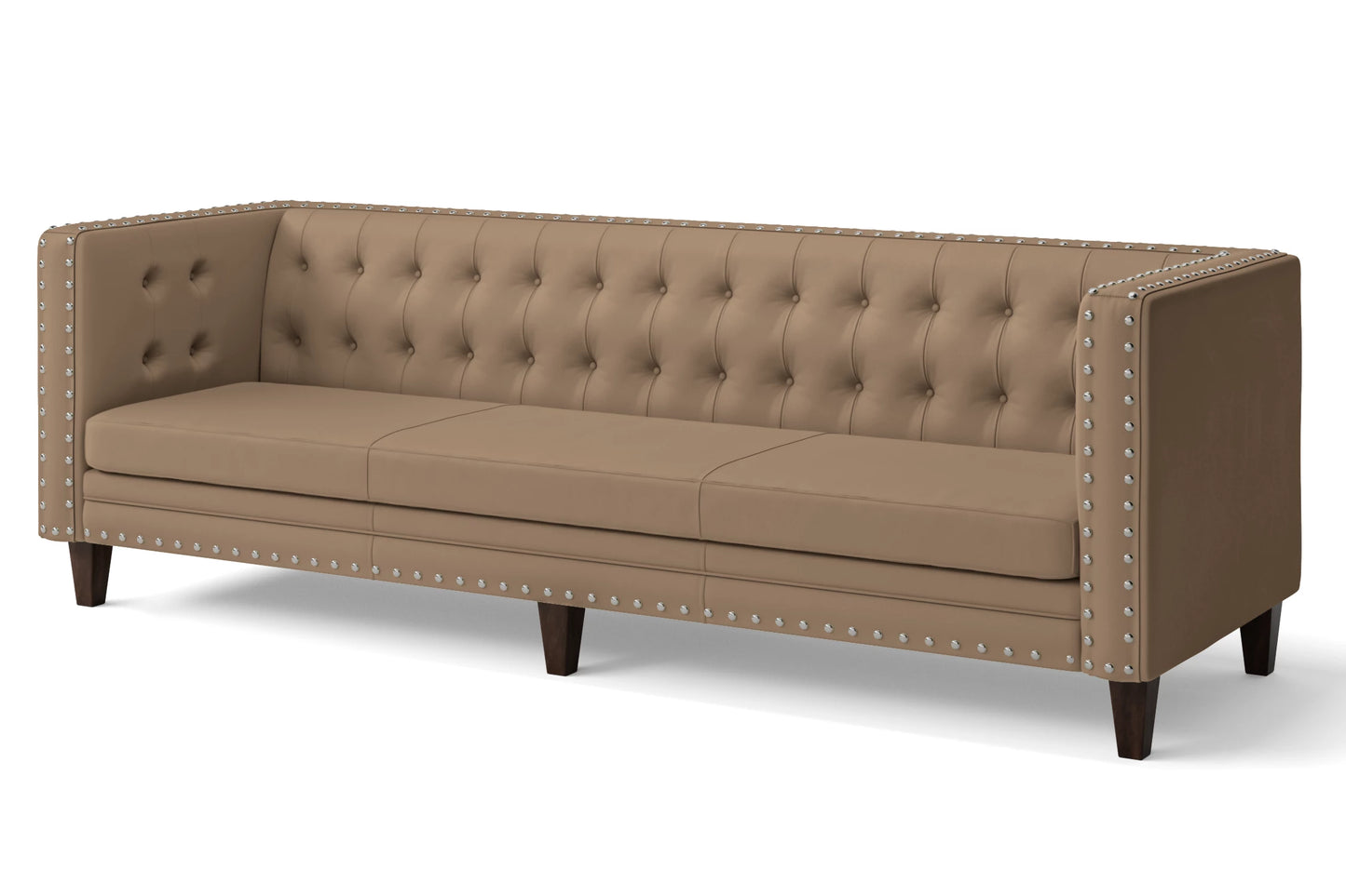 Rovigo 4 Seater Sofa Stone Leather