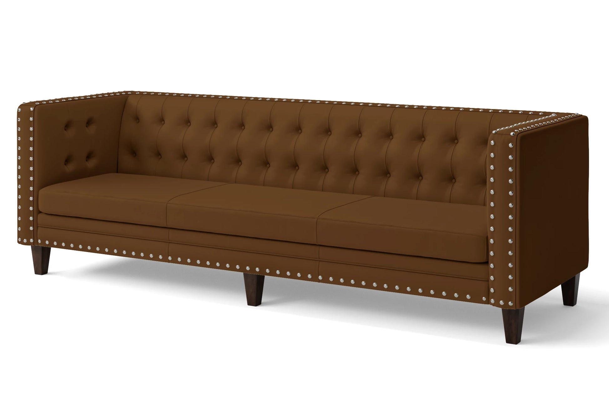 Rovigo 4 Seater Sofa Walnut Brown Leather