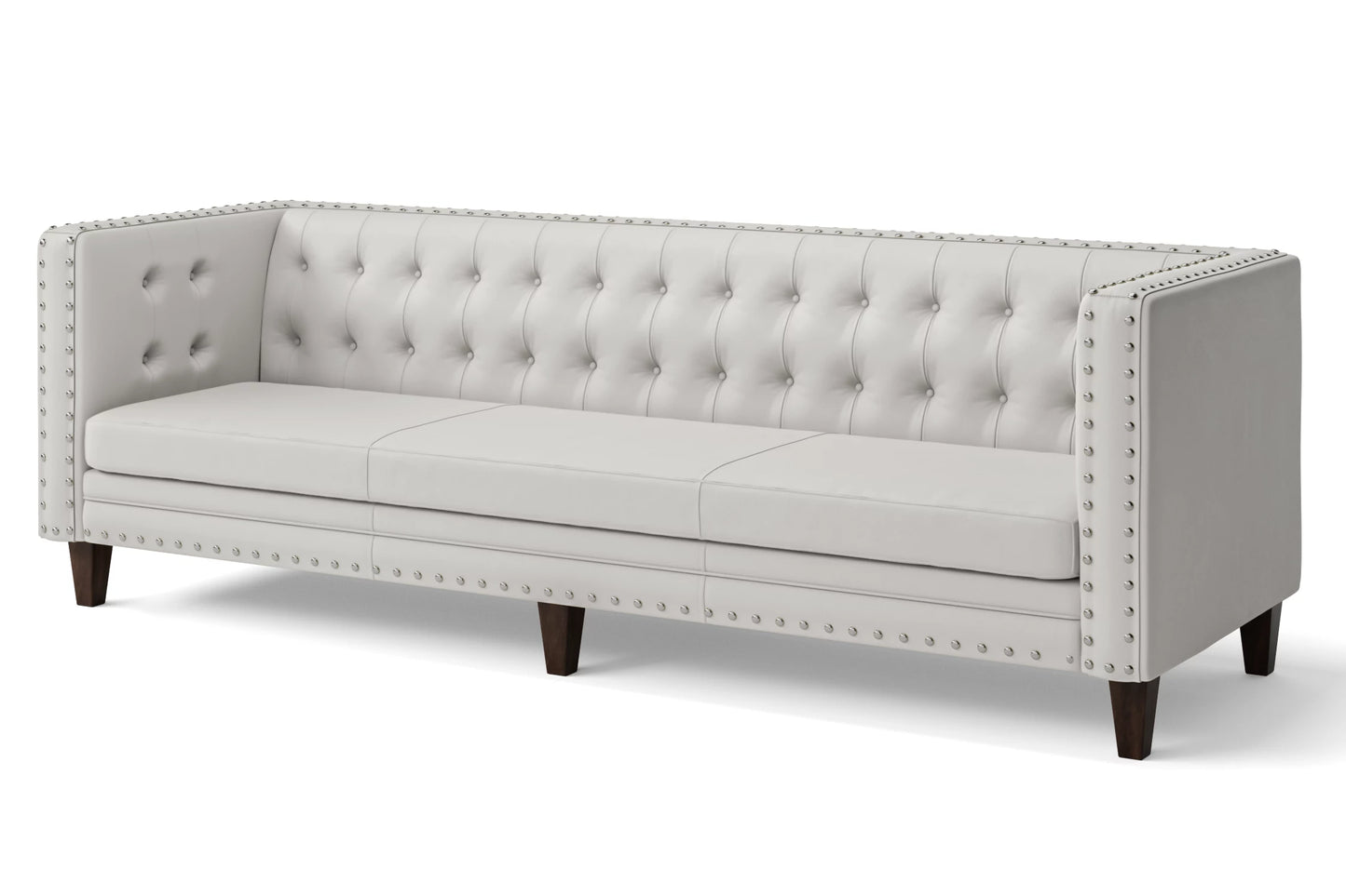 Rovigo 4 Seater Sofa White Leather