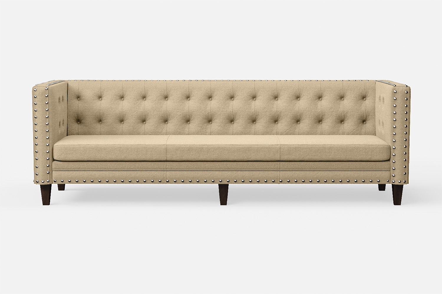 Rovigo 4 Seater Sofa Beige Linen Fabric