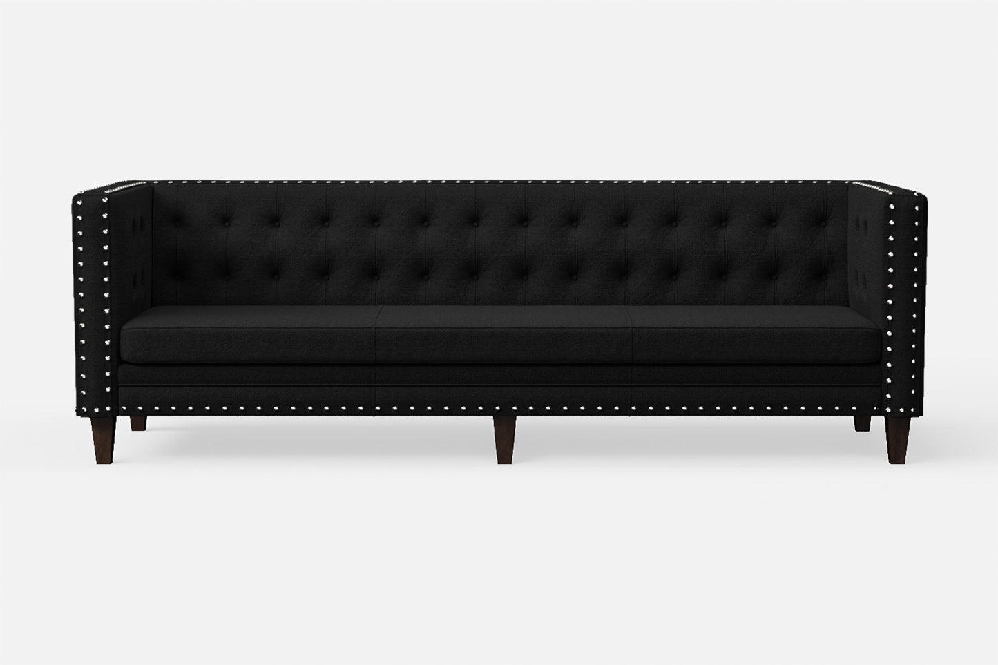 Rovigo 4 Seater Sofa Black Linen Fabric