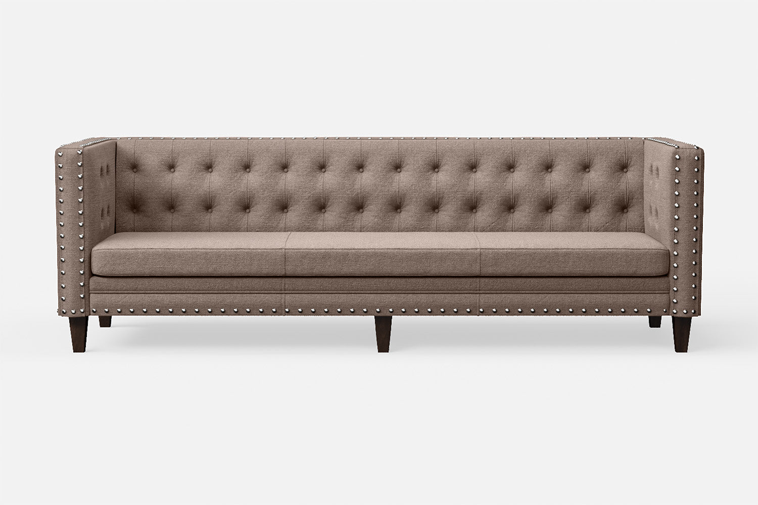 Rovigo 4 Seater Sofa Caramel Linen Fabric