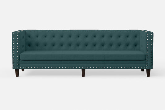 Rovigo 4 Seater Sofa Teal Linen Fabric