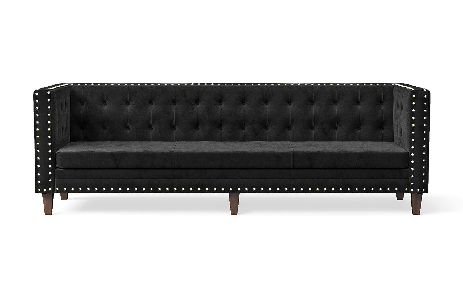 Rovigo 4 Seater Sofa Black Velvet