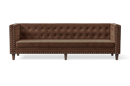 Rovigo 4 Seater Sofa Coffee Brown Velvet