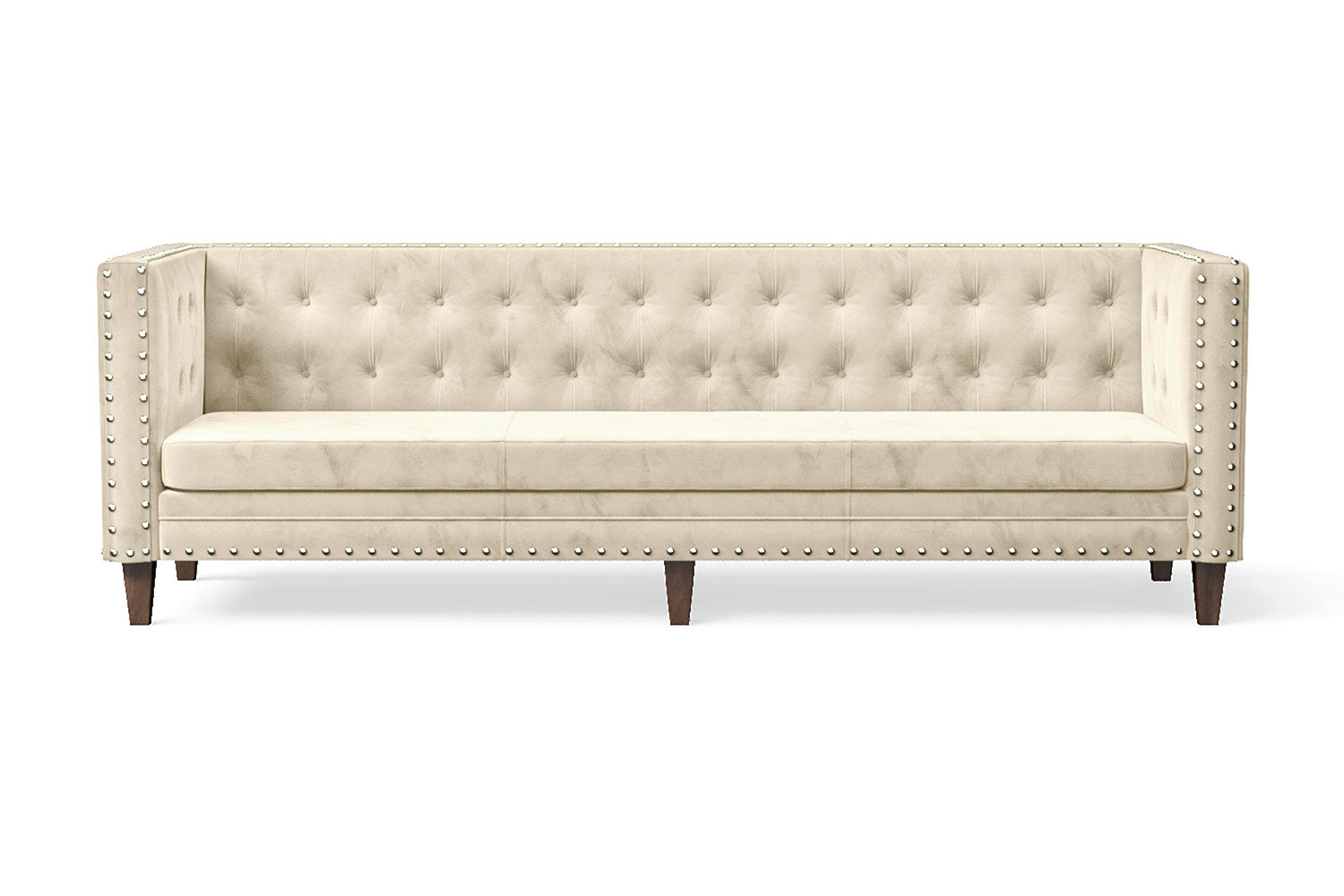 Rovigo 4 Seater Sofa Cream Velvet