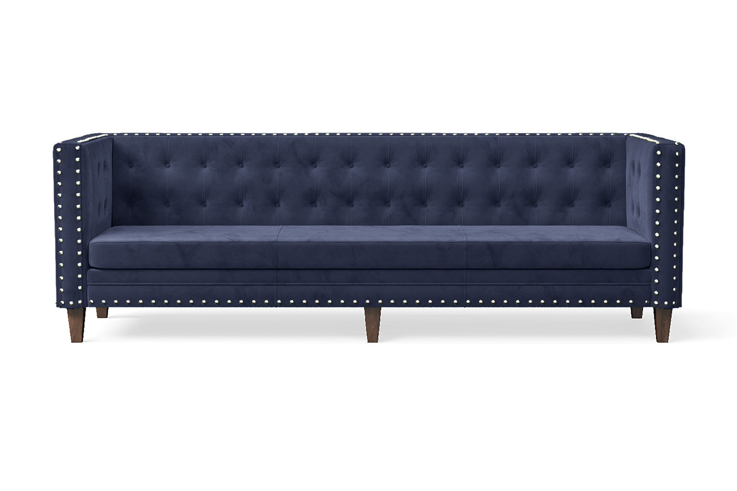 Rovigo 4 Seater Sofa Dark Blue Velvet