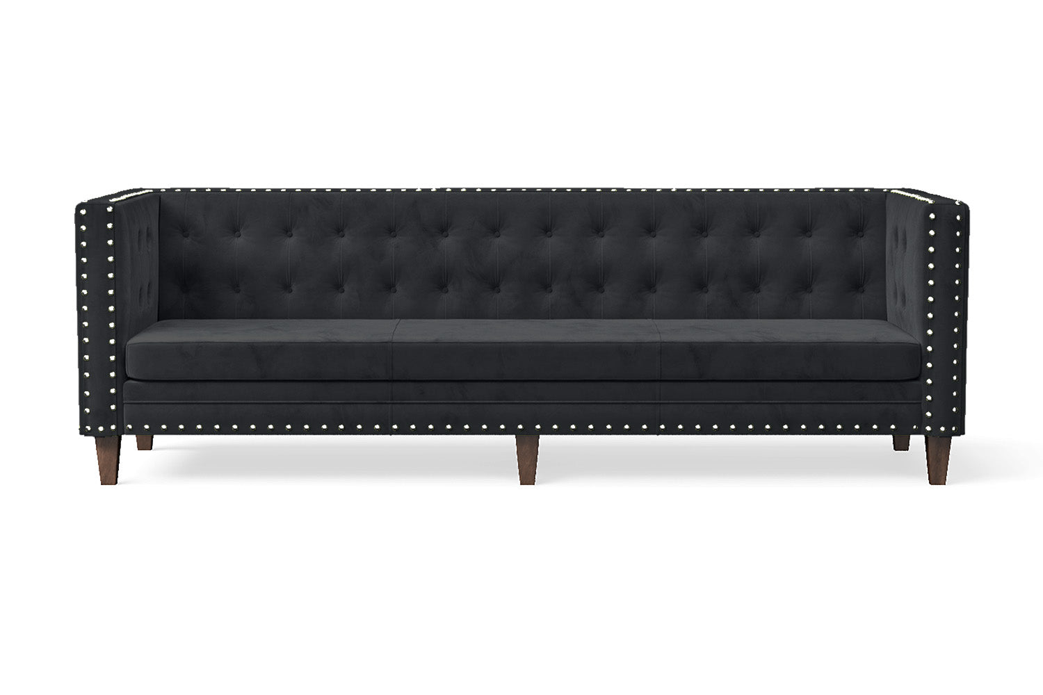 Rovigo 4 Seater Sofa Dark Grey Velvet