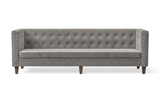 Rovigo 4 Seater Sofa Grey Velvet