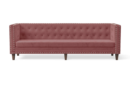 Rovigo 4 Seater Sofa Pink Velvet