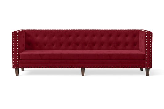 Rovigo 4 Seater Sofa Red Velvet