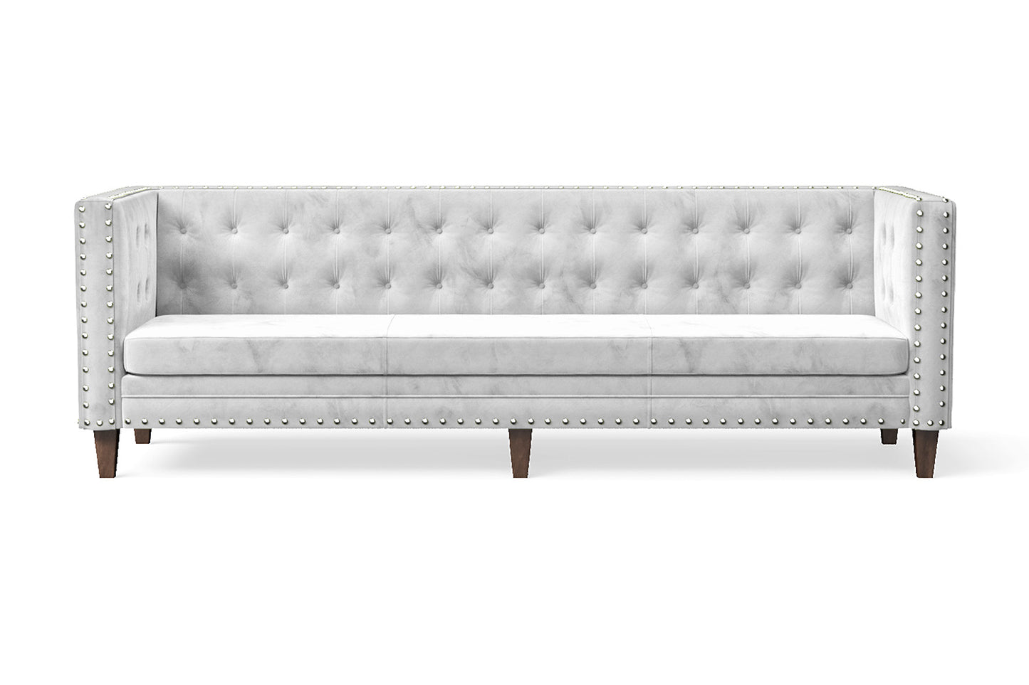 Rovigo 4 Seater Sofa White Velvet