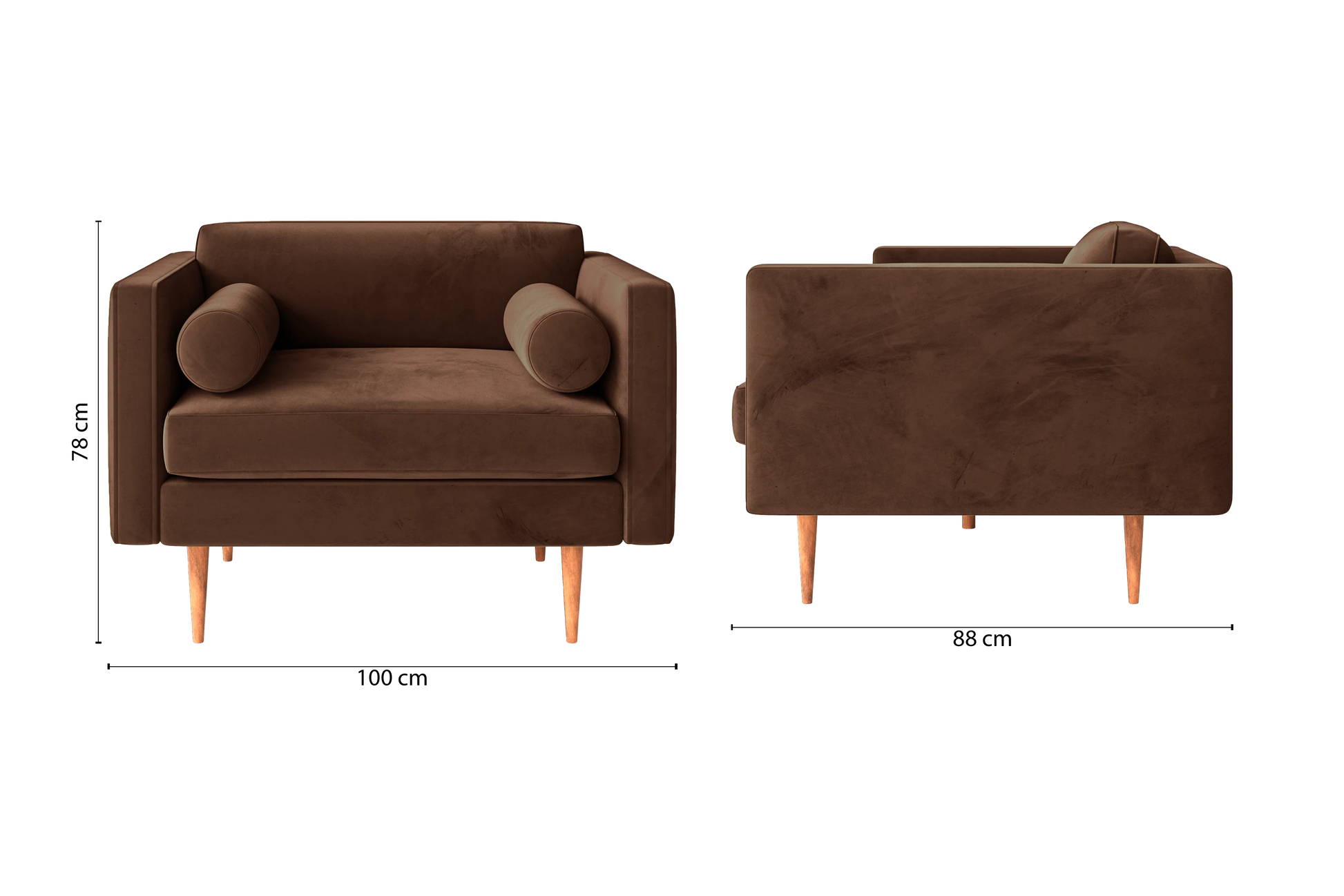 Salerno Armchair Coffee Brown Velvet