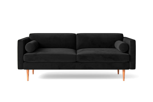 Salerno 2 Seater Sofa Black Velvet