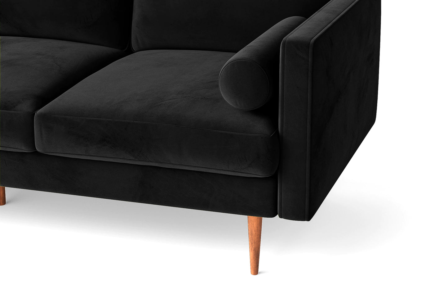 Salerno 2 Seater Sofa Black Velvet