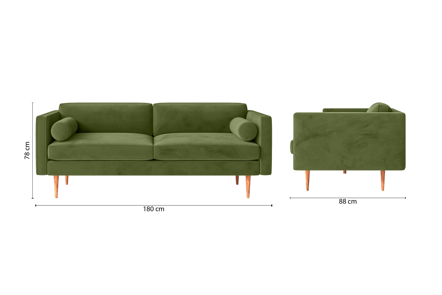 Salerno 2 Seater Sofa Lime Velvet